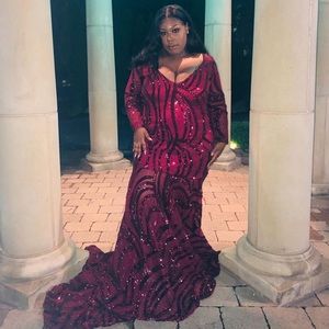 Red sequin Prom dress